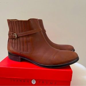 Sassy Ivanka Brown Leather Ankle Booties Versatile Short Boots EU39 US8.5 EUC